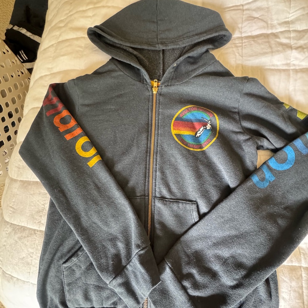 Aviator Nation Dark Gray Textured Hoodie